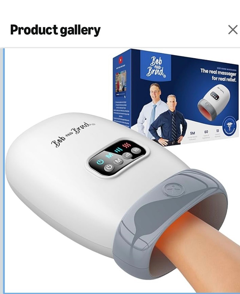 Bob and Brad H60 Cordless Hand Massager with Heat and Compression for Arthritis