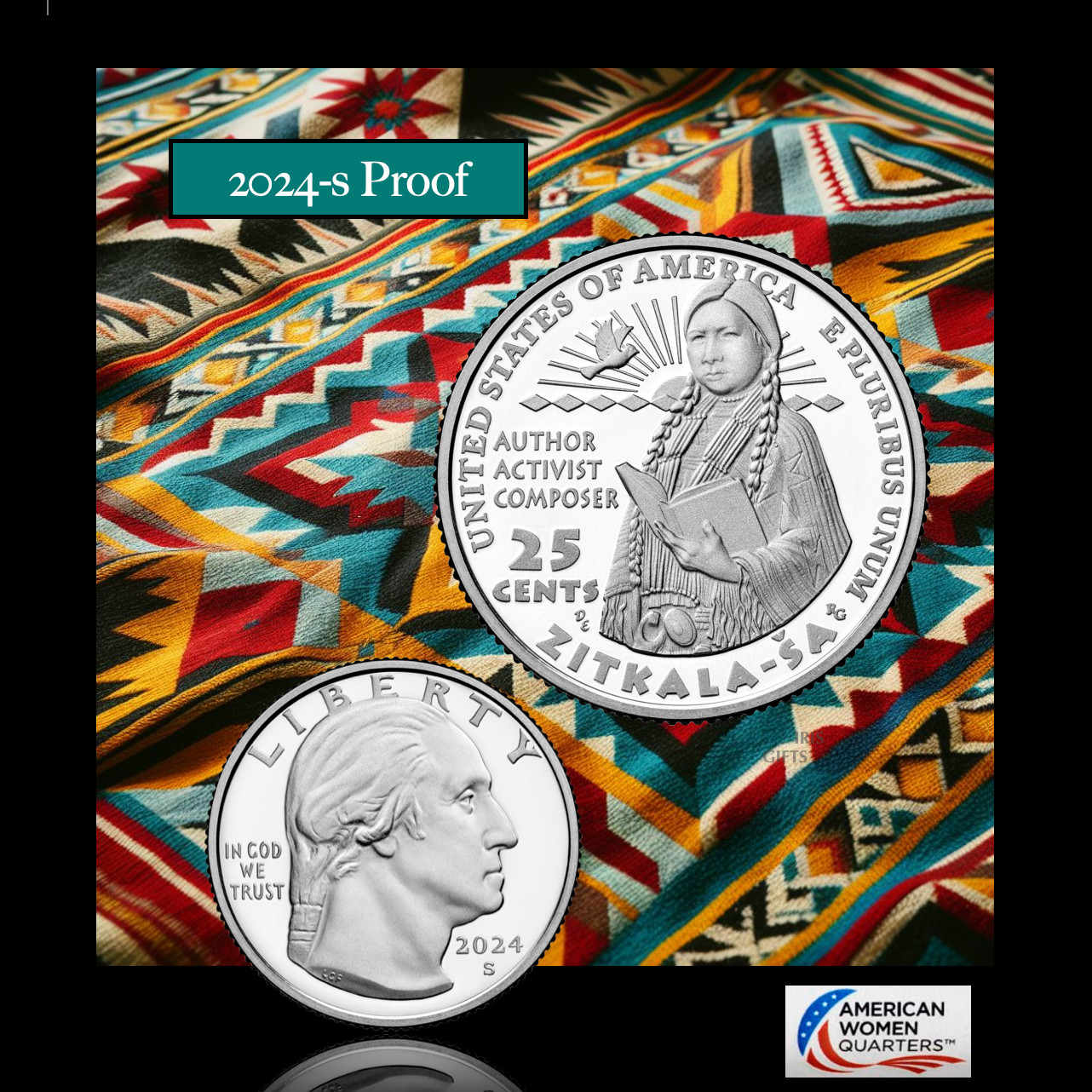 2024-S American Women Quarters Proof / 25c / Zitkala Sâ / Deep Cameo! / GEM