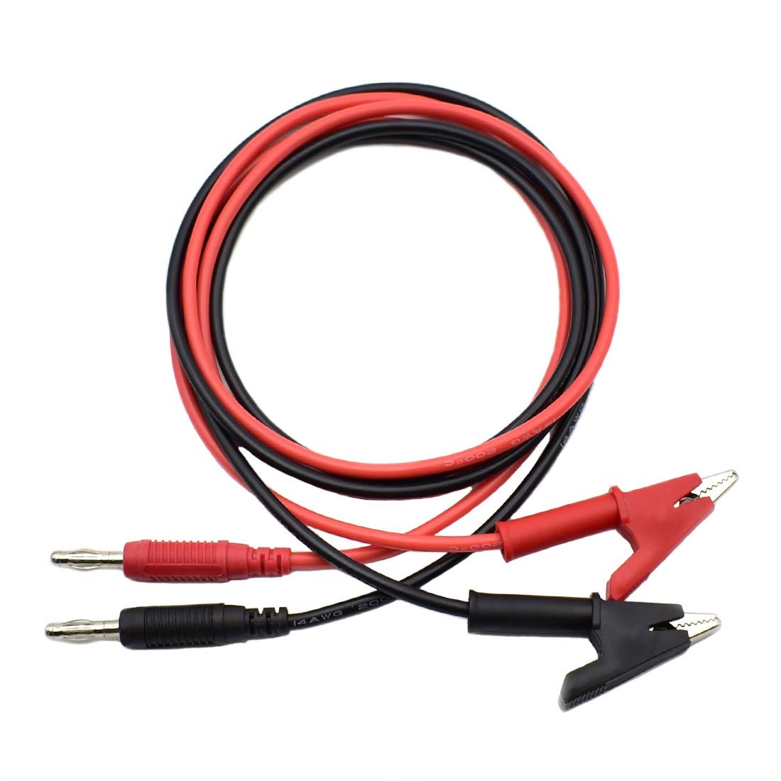 2Pcs 4mm Banana Plug to Alligator Clip Test Lead Wire Cable Set 14AWG for Mul...