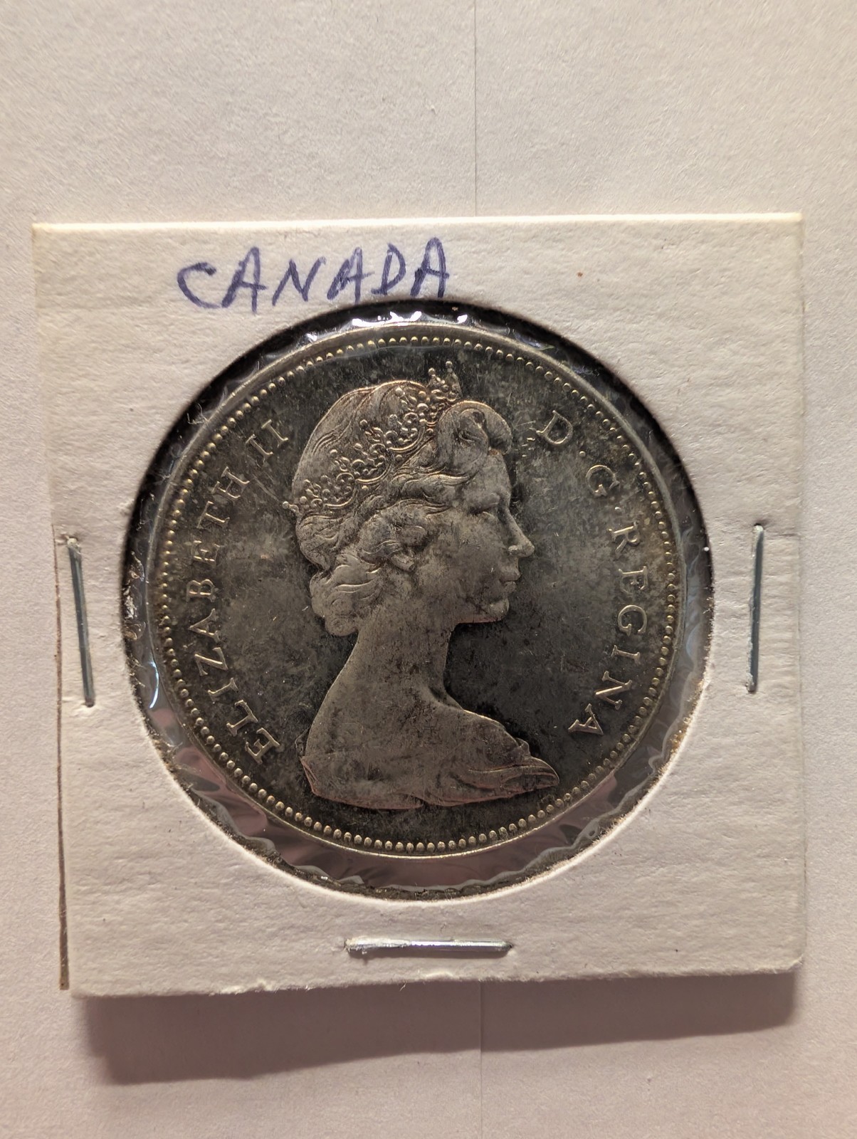 1965 Canada Silver Dollar Voyageur Canoe Queen Elizabeth II Canadian