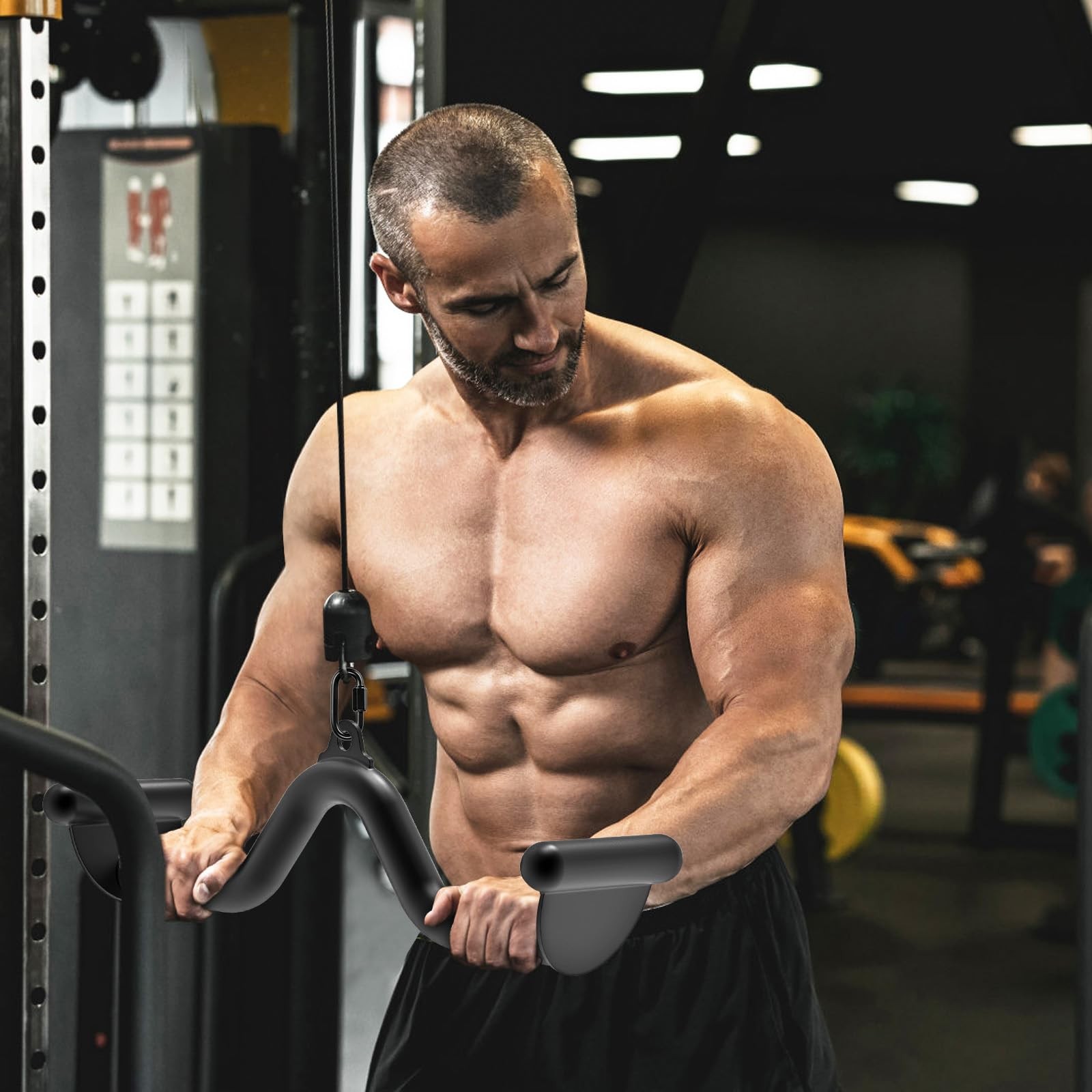 LAT Pull Down Bars Cable Machine Attachment Rowing Tbar Vbar Set Back