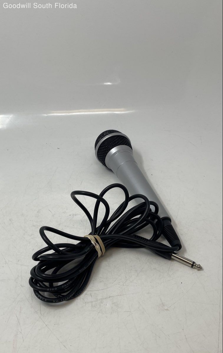 Memorex Silver-Tone Black Handheld Dynamic Wired Microphone Not Tested