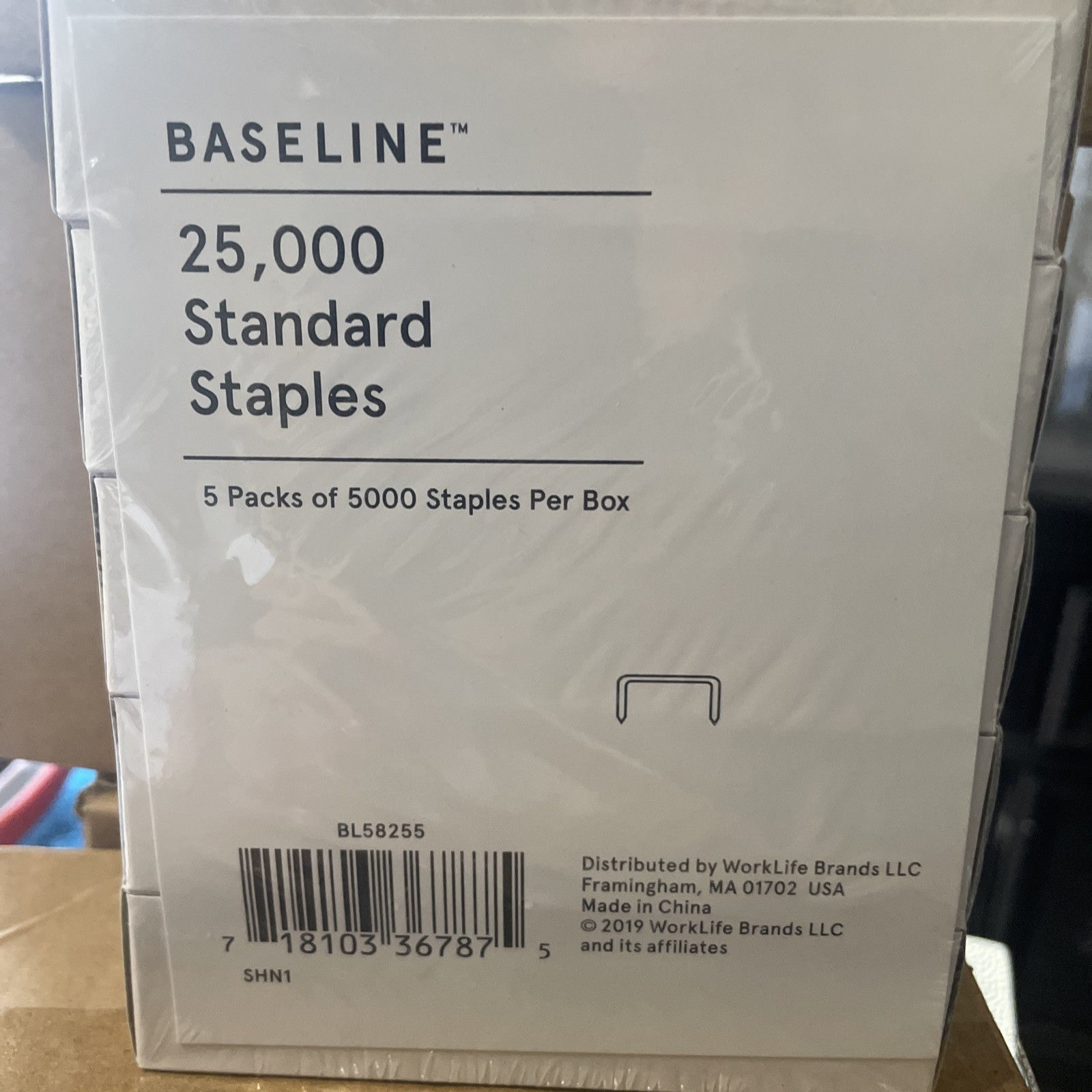 Standard Staples STAPLES Brand 1/4 In, 5 Pack of 5,000 - 25,000 Total New Sealed