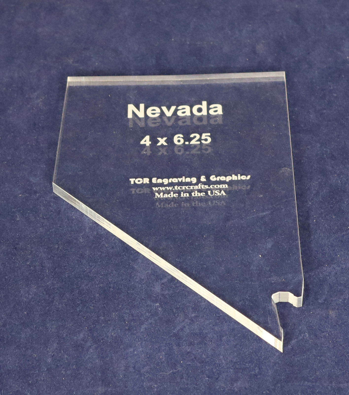State of Nevada Template 4 X 6.25 Inches- Clear 1/4 Inch Thick Acrylic