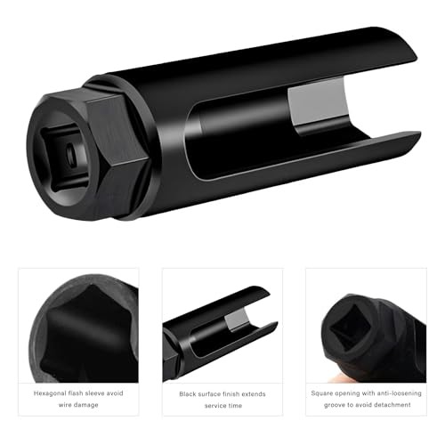 Oxygen Sensor Socket with Side Wire Cutout, 1/2" Drive x 7/8" 6 Large Opening