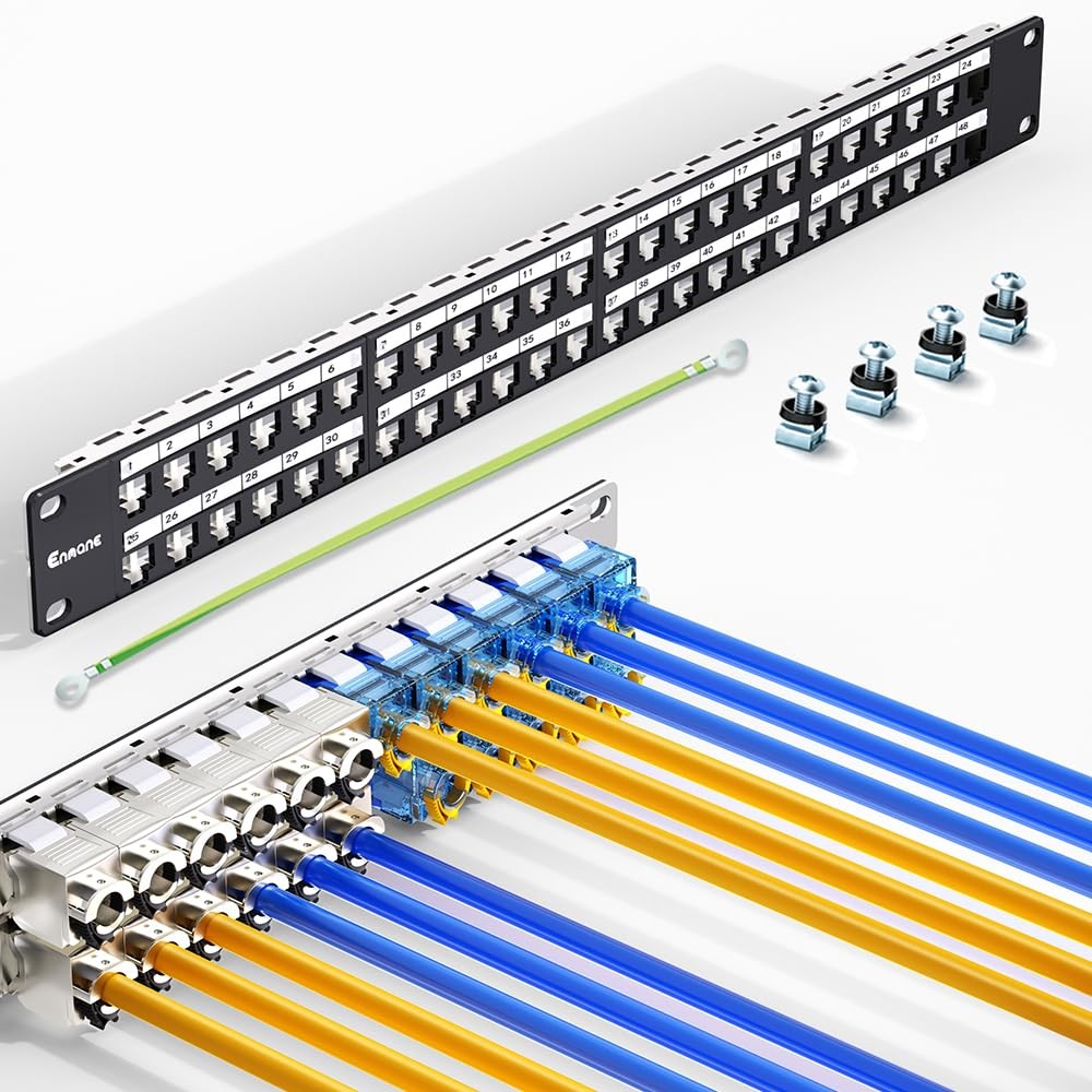48 Port Blank Keystone Patch Panel Rackmount Wall Mount 1U 19 Inch RJ45 Network