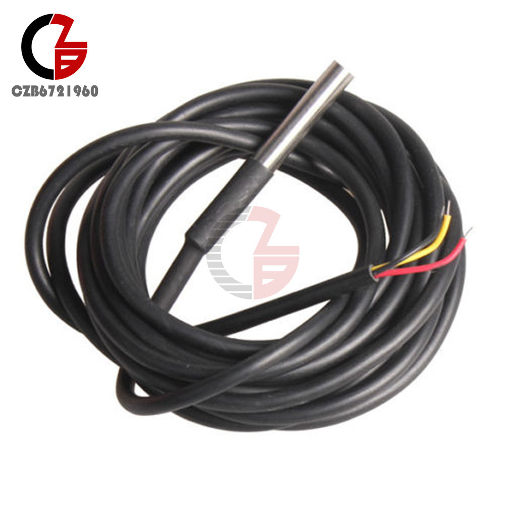 Waterproof DS18B20 Digital Temperature Humidity Sensor Probe Thermistor Cable 3M