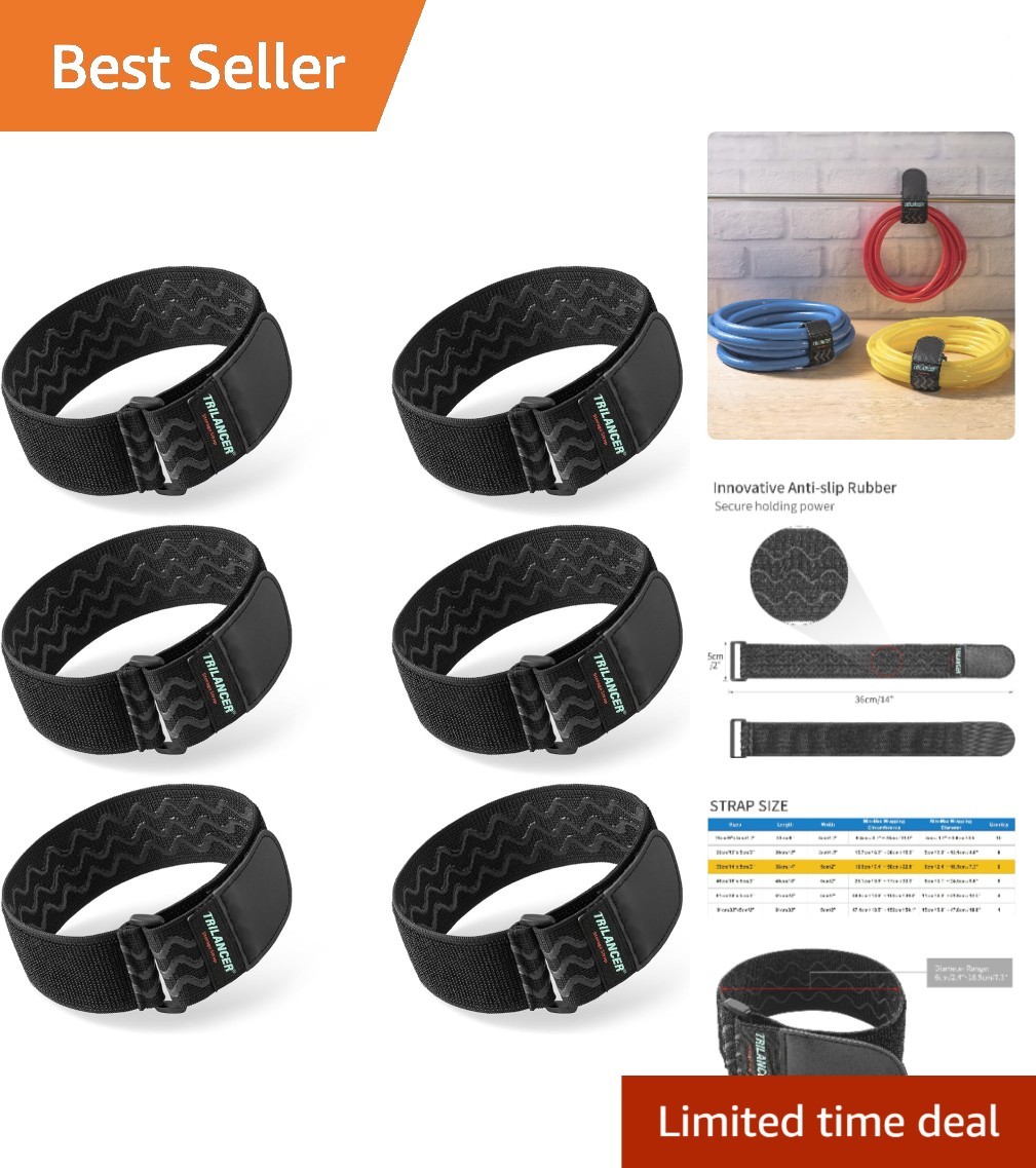 Durable 14" Multipurpose Elastic Straps with Anti-Slip for Cords & Luggage