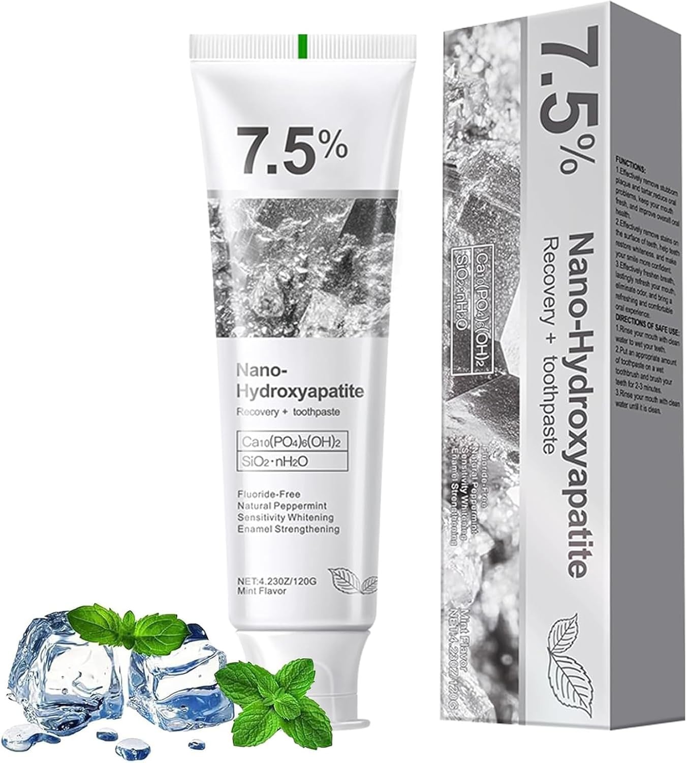 7.5% Hydroxyapatite Toothpaste for Advanced Enamel Protection,Appropriate for Se