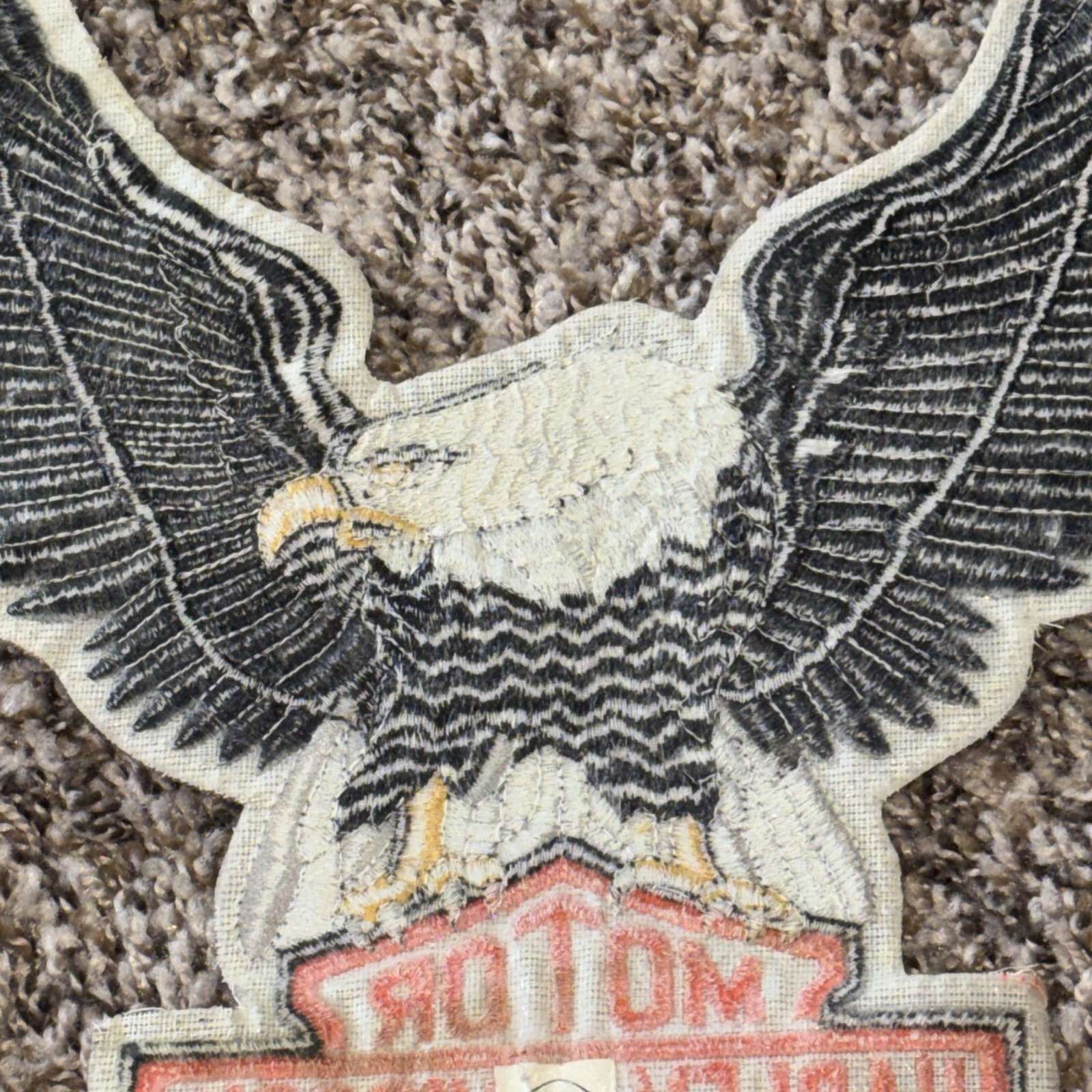 Large Vintage Harley Davidson Eagle Patch 8" x 10" As Is Used
