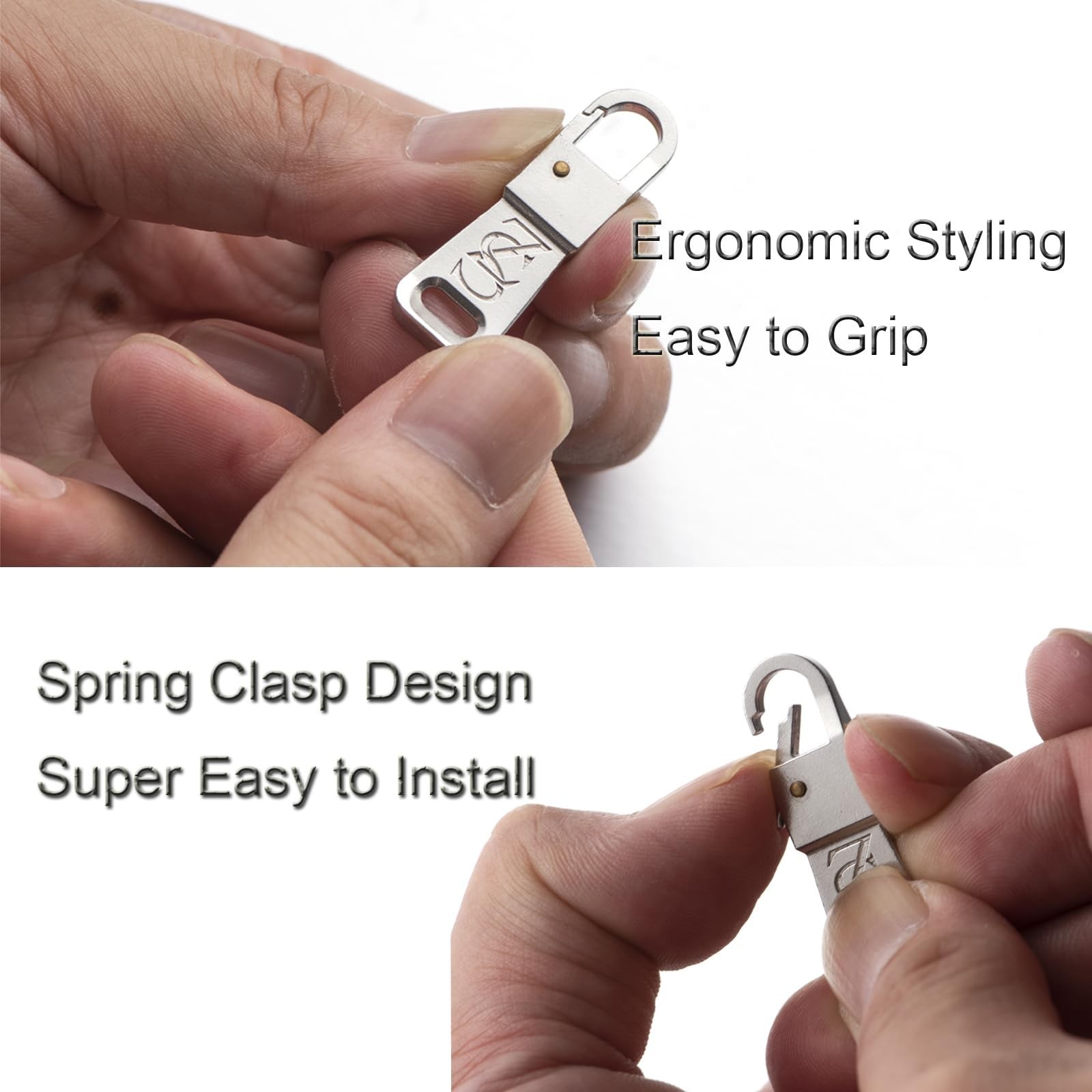 Stainless Steel Sturdy Zipper Pull Replacement for Suitcase Backpacks Easy Us...