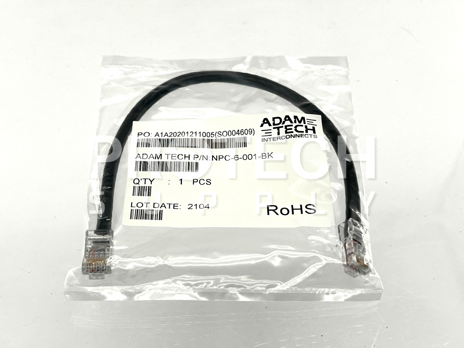 Adam Tech NPC-6-001-BK RJ45 to RJ45 Ethernet Cable NEW with WARRANTY