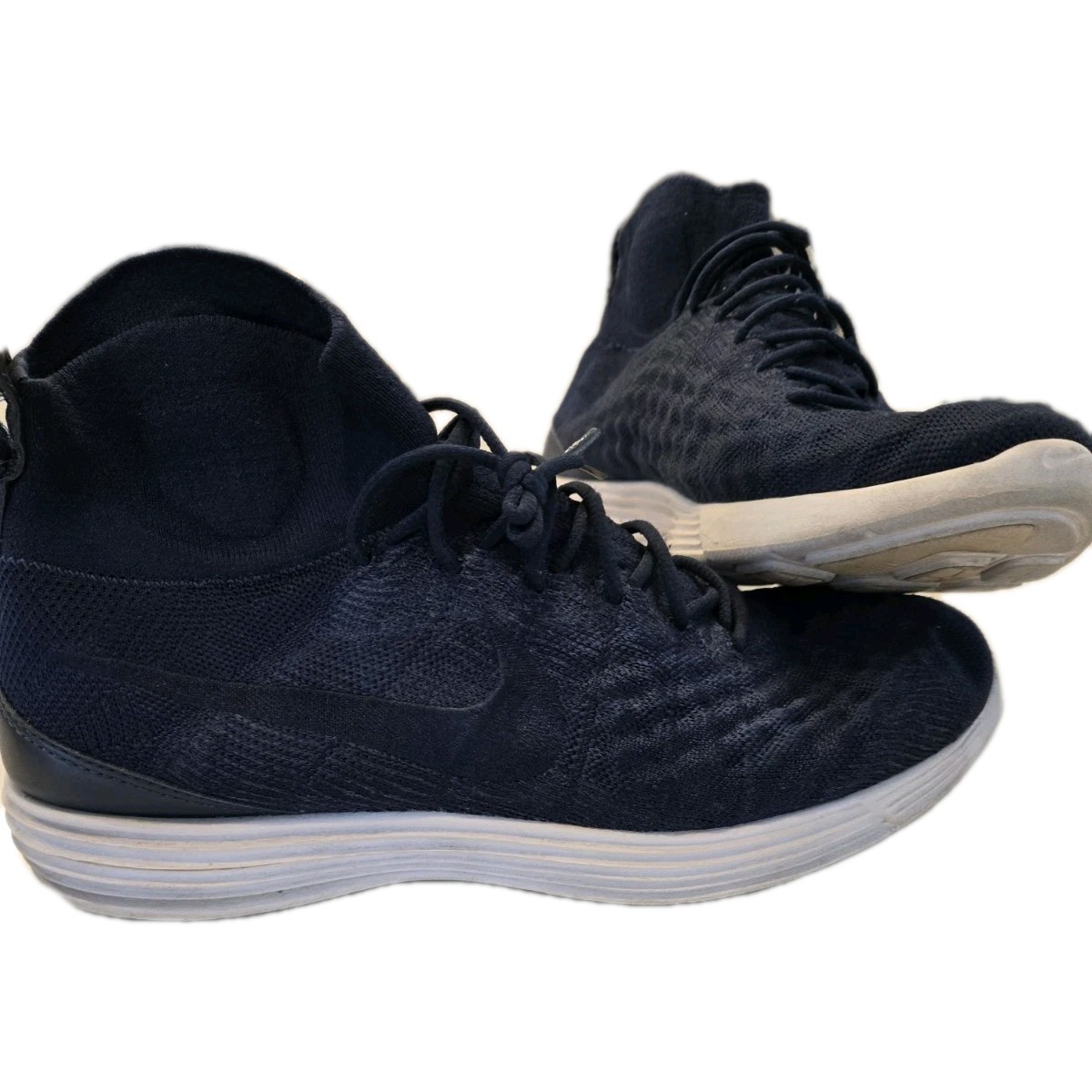 Nike Men's Blue High Top Lunarlon Sneakers Shoes Mens Size 9.5 Great Condition