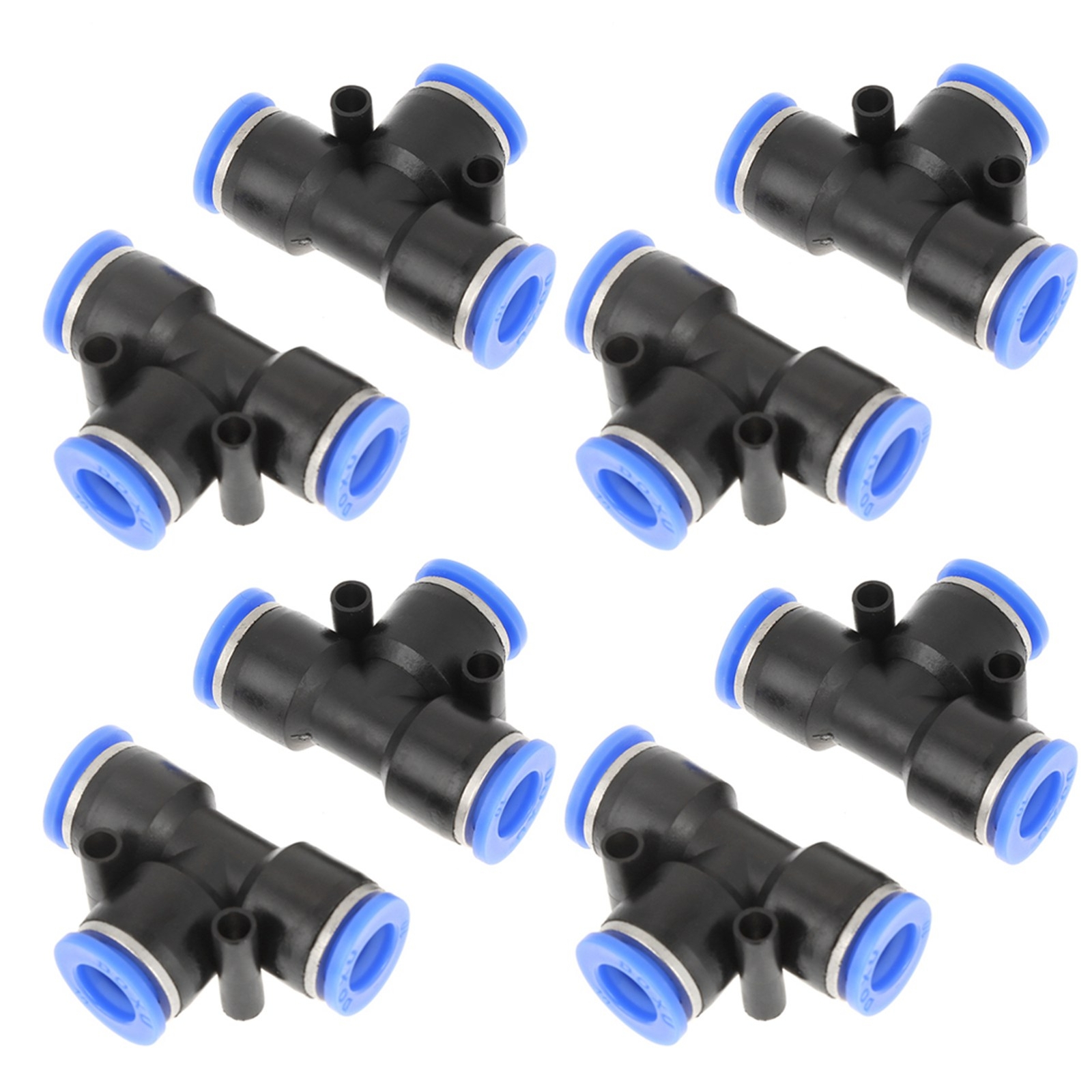 10 Pcs 10mm 3/8 T Type Pneumatic Connector Air Line Quick Fittings Tube Joint♡