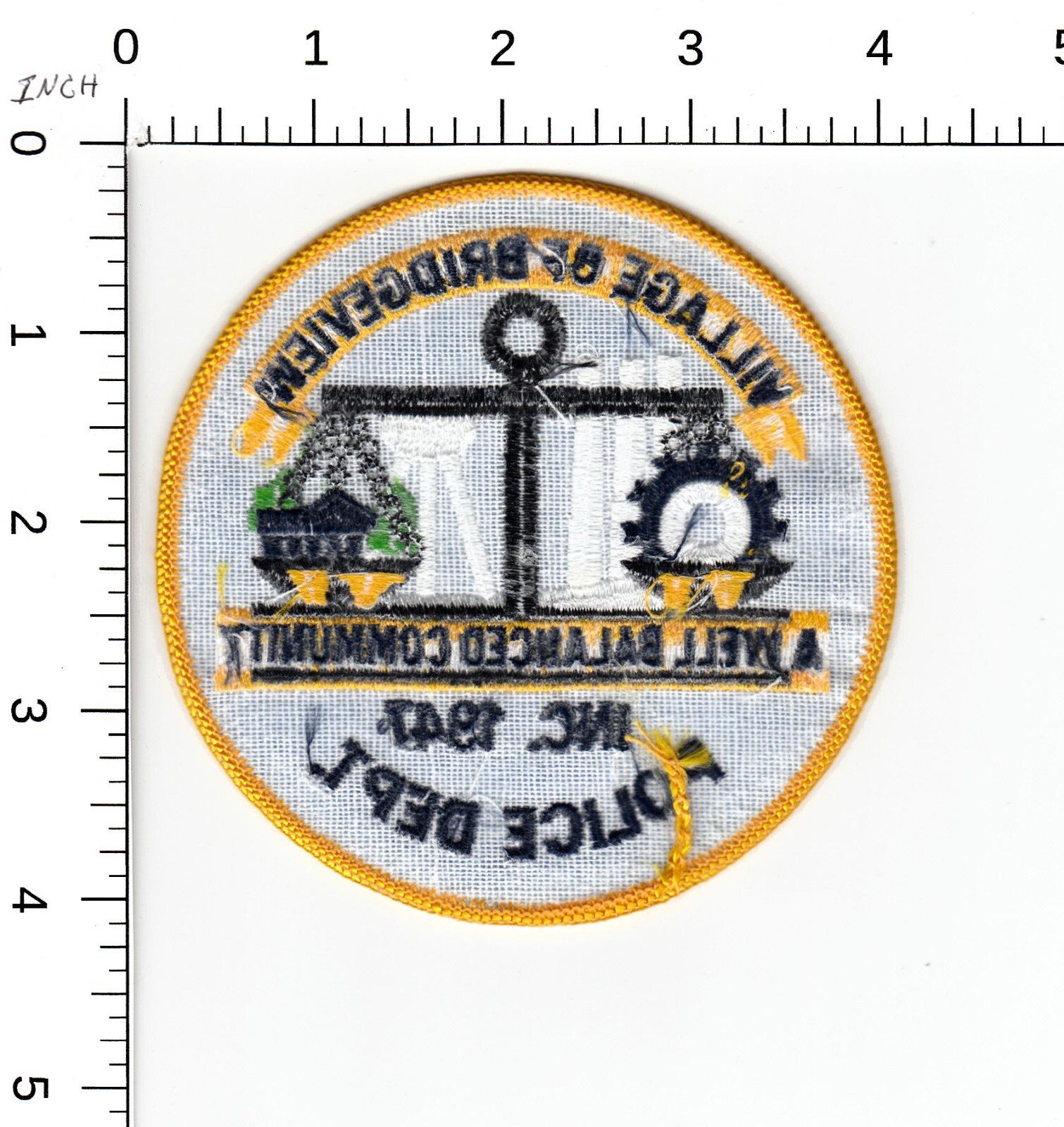 BRIDGEVIEW -- (A WELL BALANCED COMMUNITY) ILLINOIS POLICE COLLECTIBLE PATCH