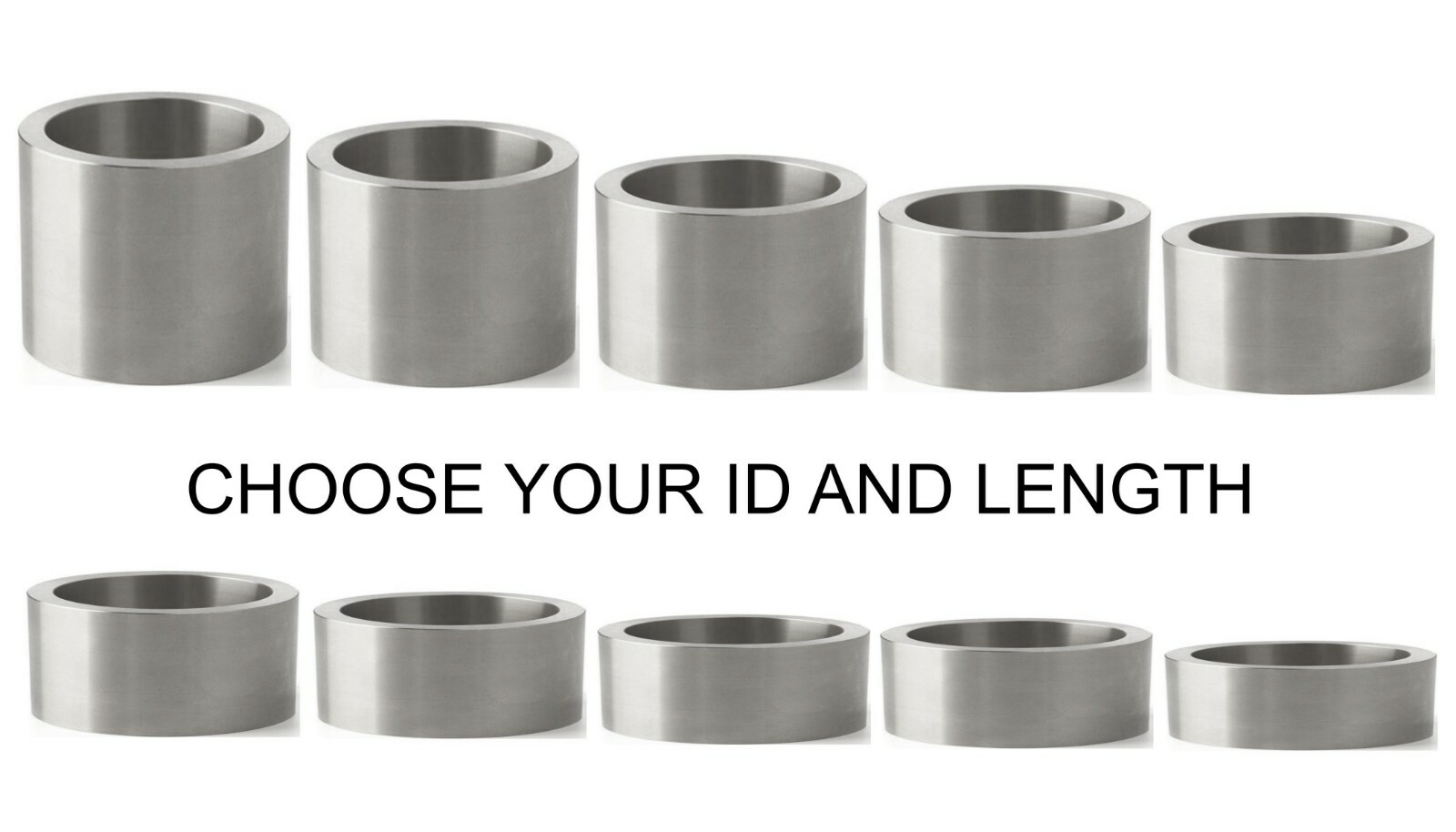 ALUMINUM 30MM OD X 20MM, 19MM, 18MM, 17MM, 16MM, 15MM OR 14MM ID BUSHING SPACER