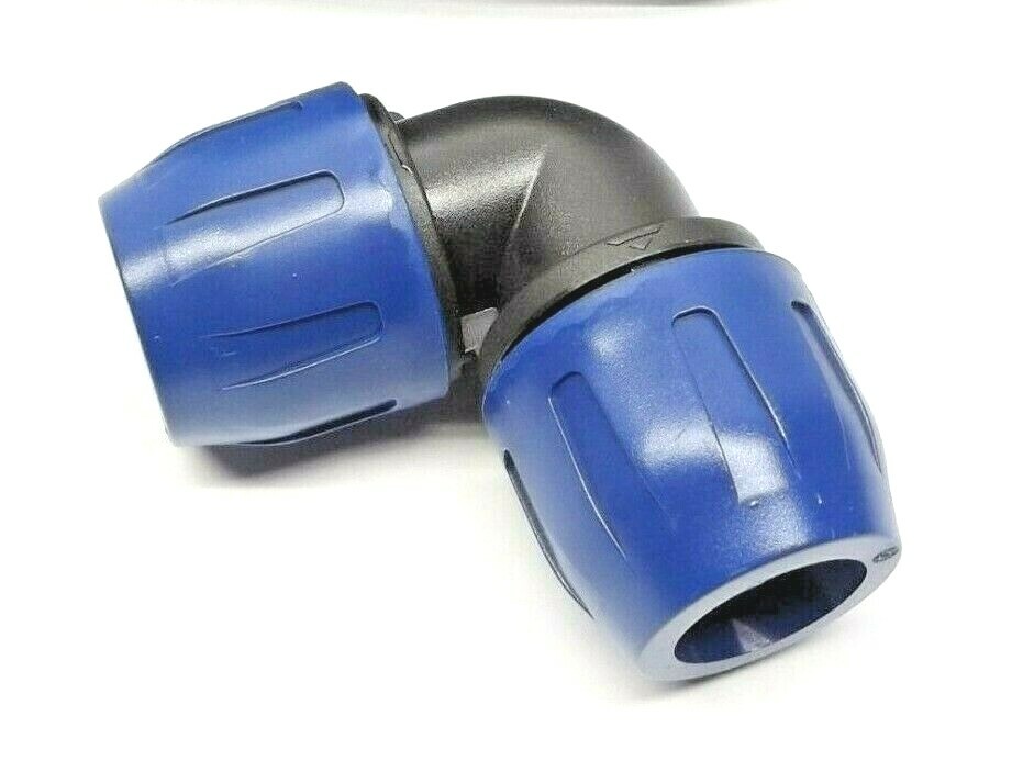 (2) Aircom QLGO90PA025 1″ Compressed Air Tubing 90 Degree Connector