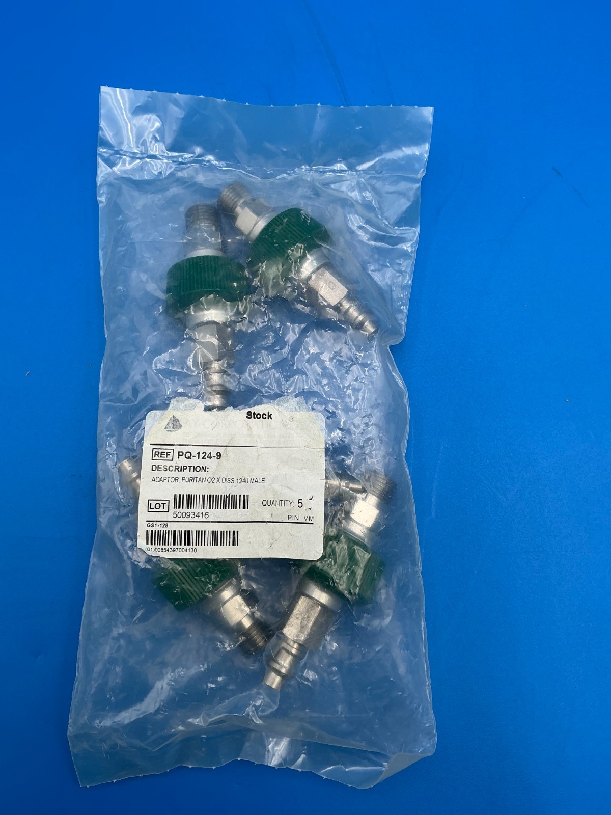 Lot of 5 Puritan 02 x Diss 1240 Male Quick Connect Valve PQ-124-9
