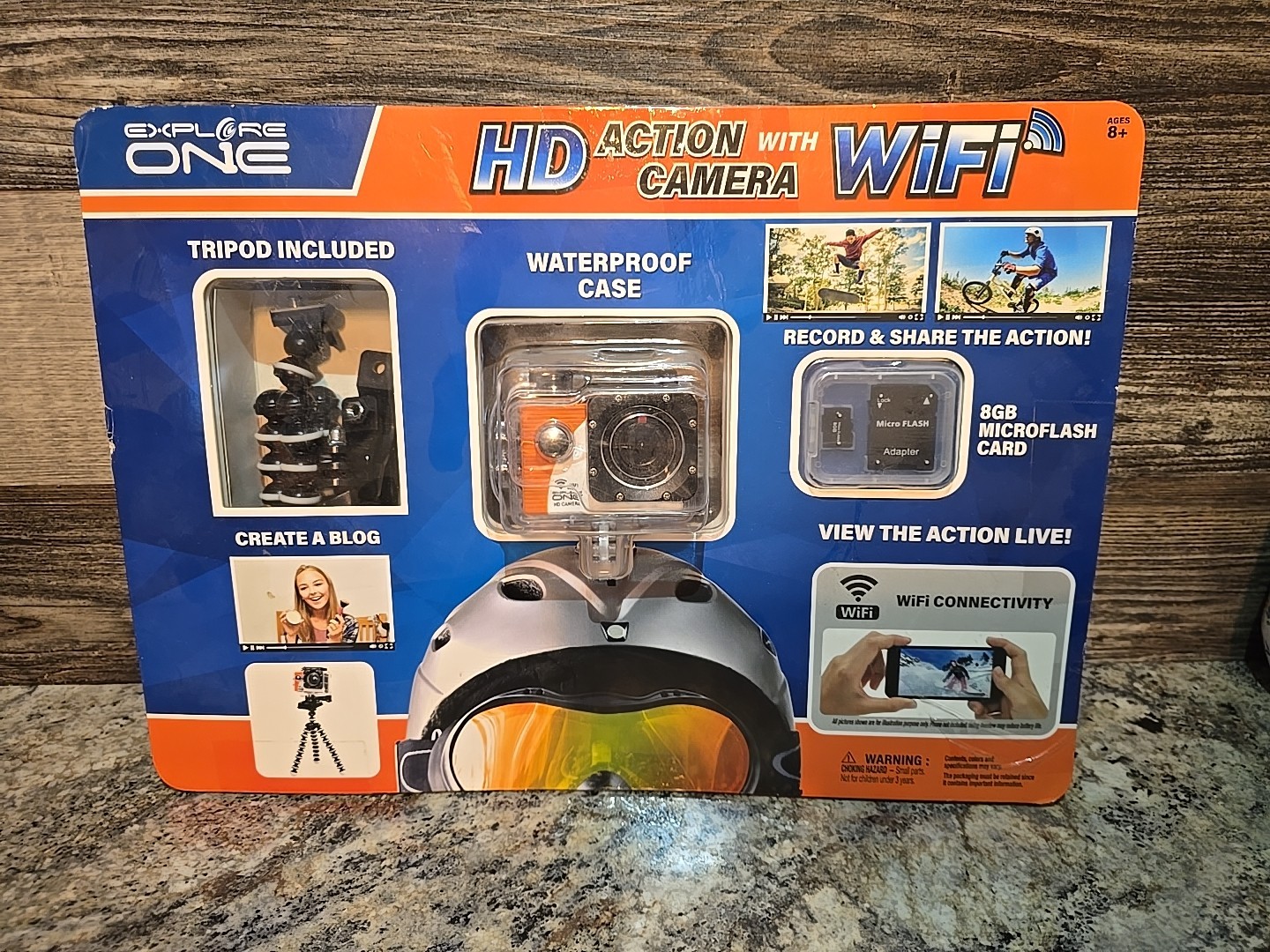 Explore One HD Action Camera WiFi + Accessories New, Complete Partial Open Pack