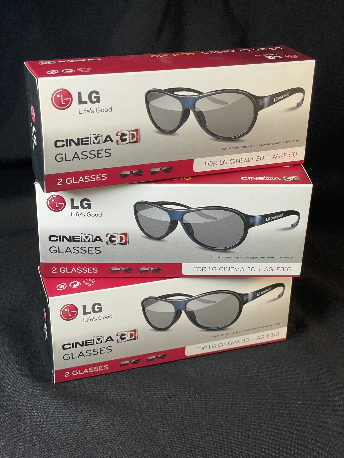 6 New LG AG-F310 Cinema 3D Glasses for LG Cinema 3D