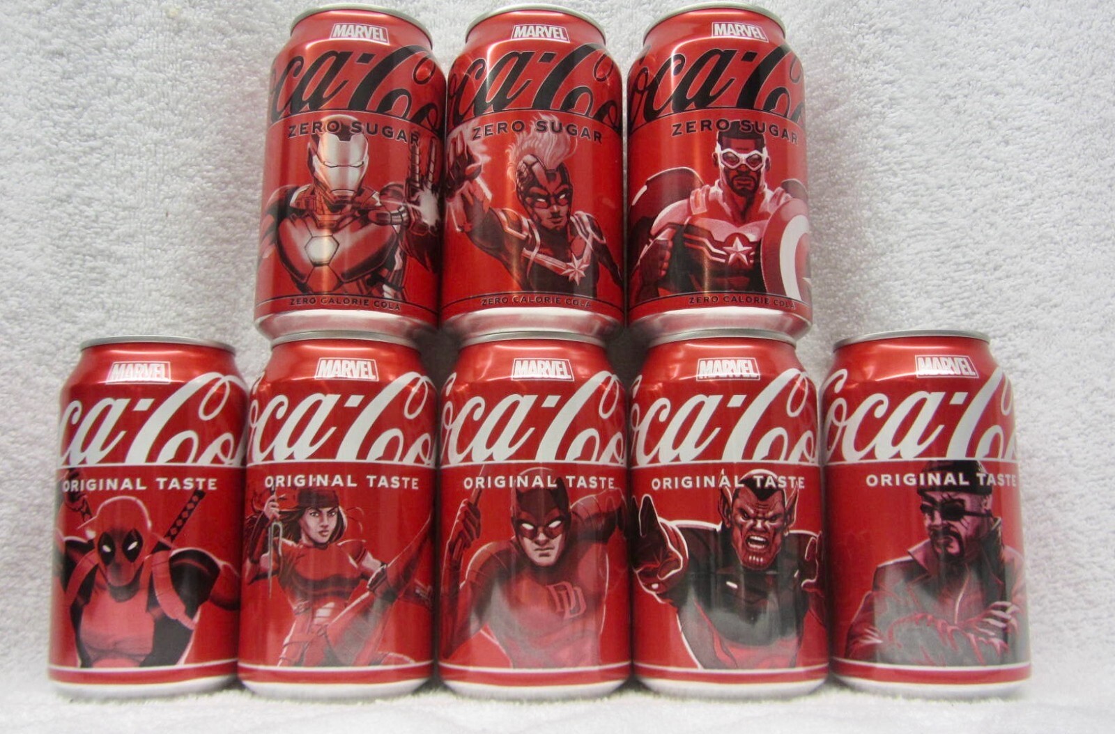 8 NEW Ltd Ed MARVEL Coca Cola & Zero Sugar 12 FL OZ CANS Coke
