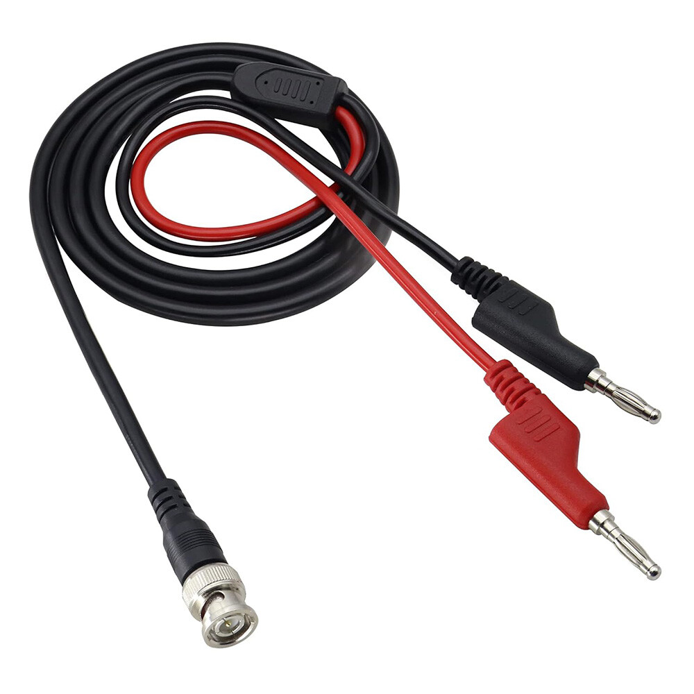 BNC Male to 2x 4mm Banana Plug Stacking Oscilloscope Probe Test Coax Lead Cable