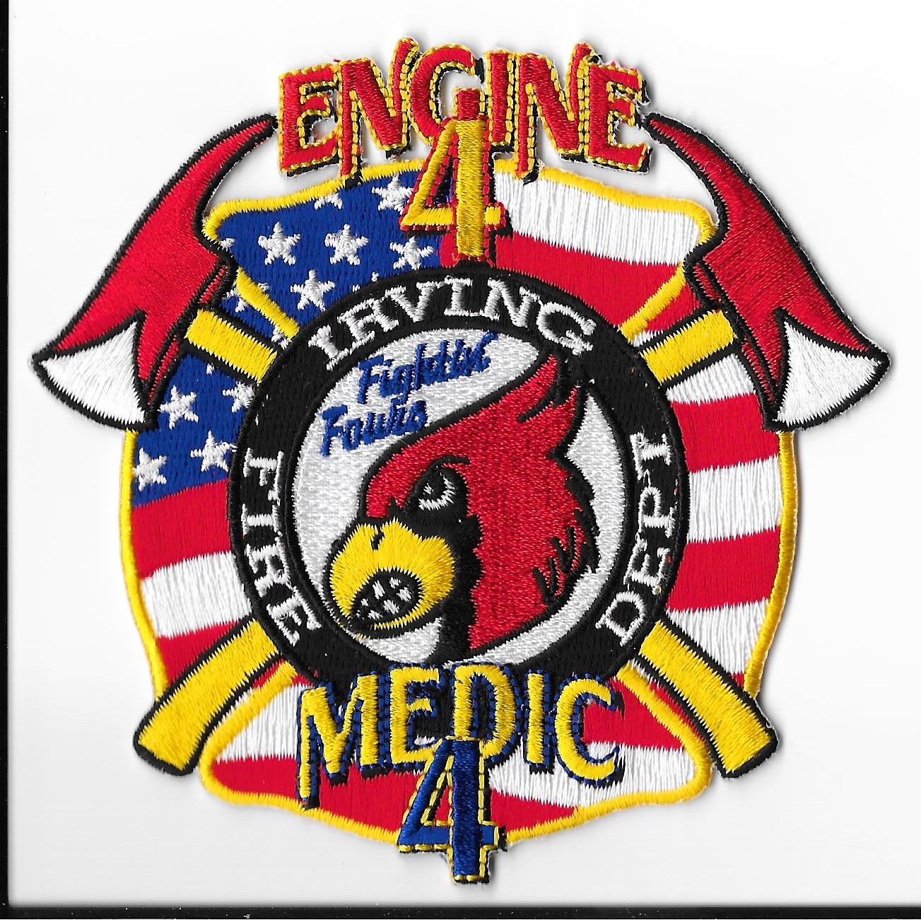 Irving Fire Department, Texas Engine 4 Medic 4 Shoulder Patch V1