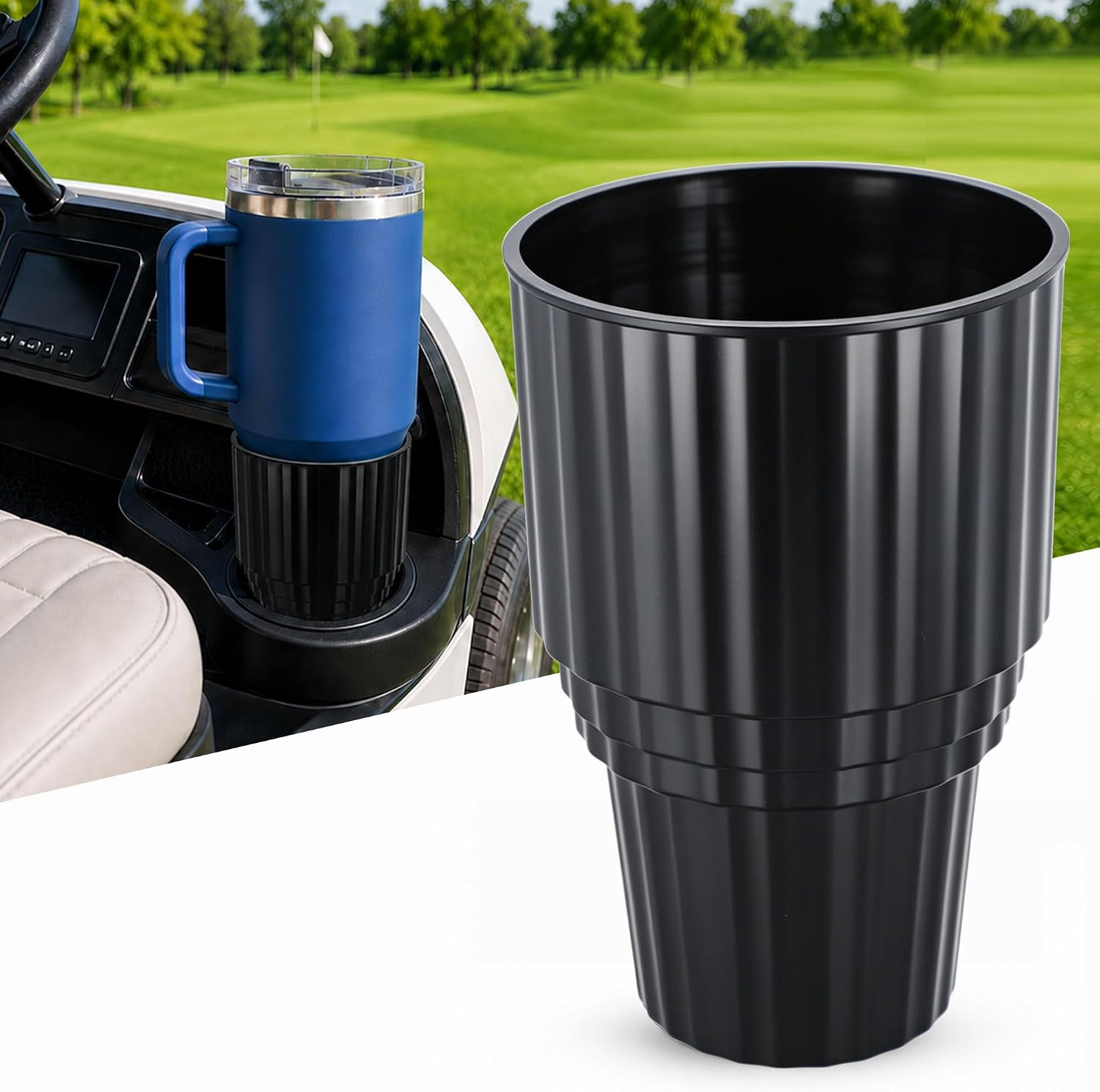 Golf Cart Cup Holder for Propane Heater and Cup, Front Dash Cup Holder Adapter,