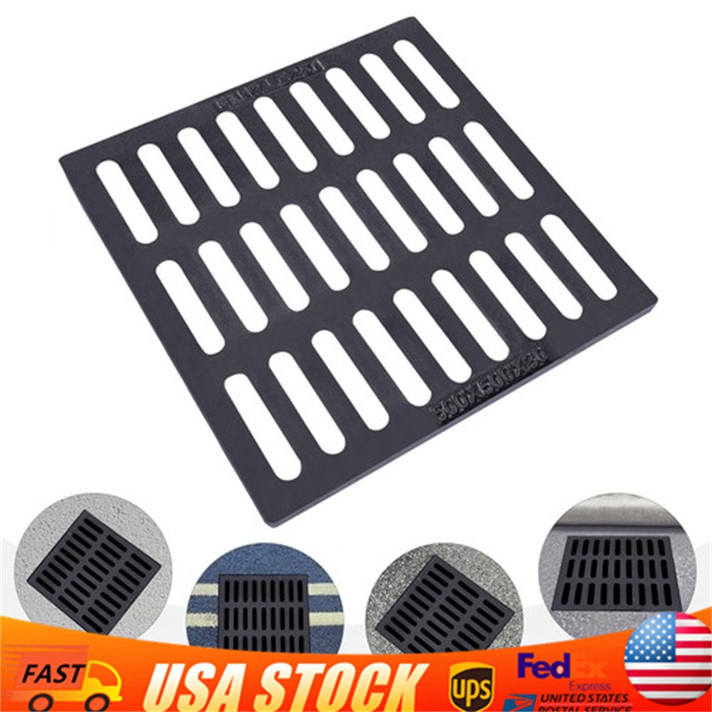 Cast Iron Sewer Grate Drain Catch Basin Cover Strainers Trench Drainage Outdoor