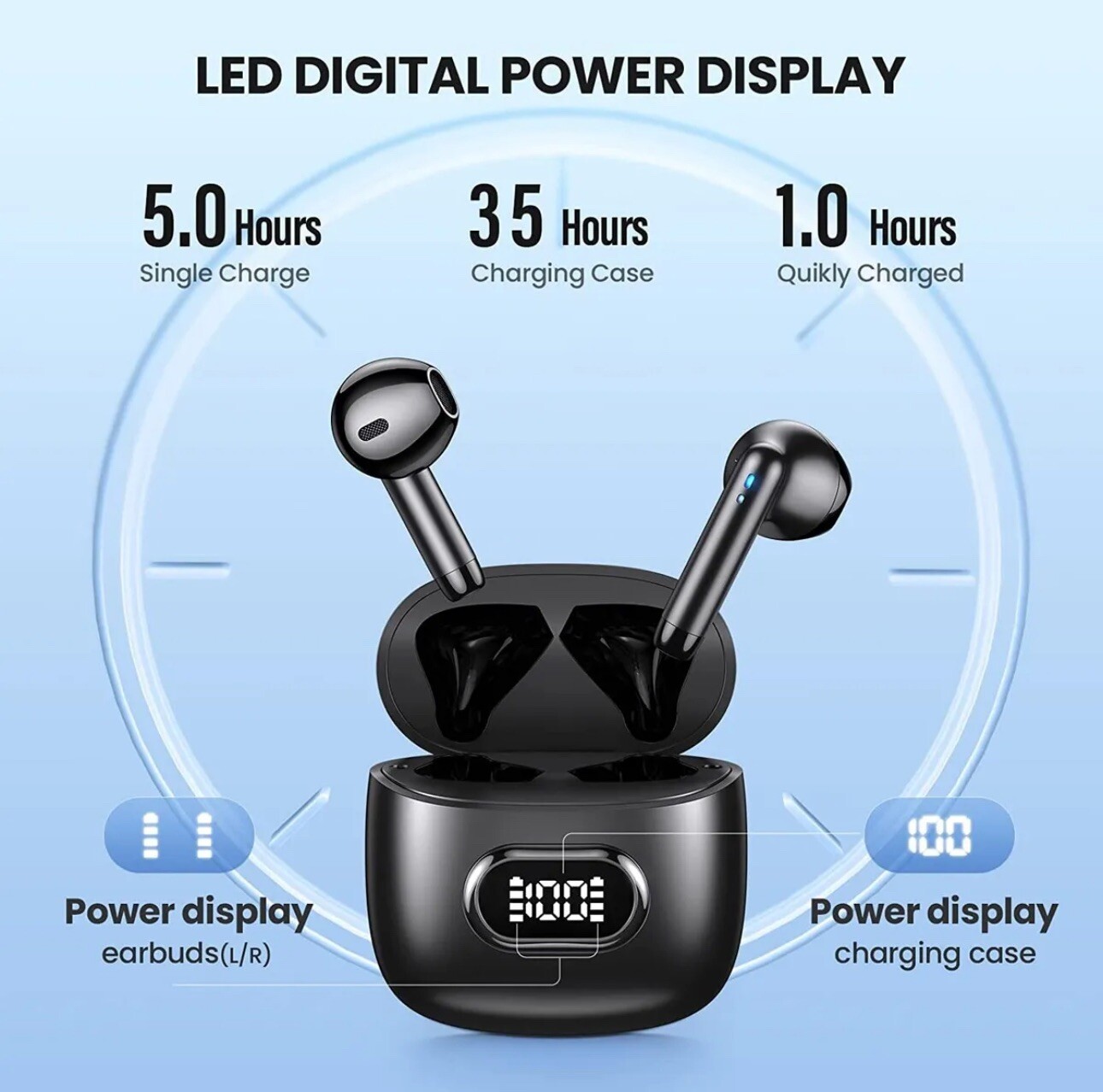 Wireless Headphones TWS Earbuds Bluetooth Stereo Headset for iPhone 15 Pro