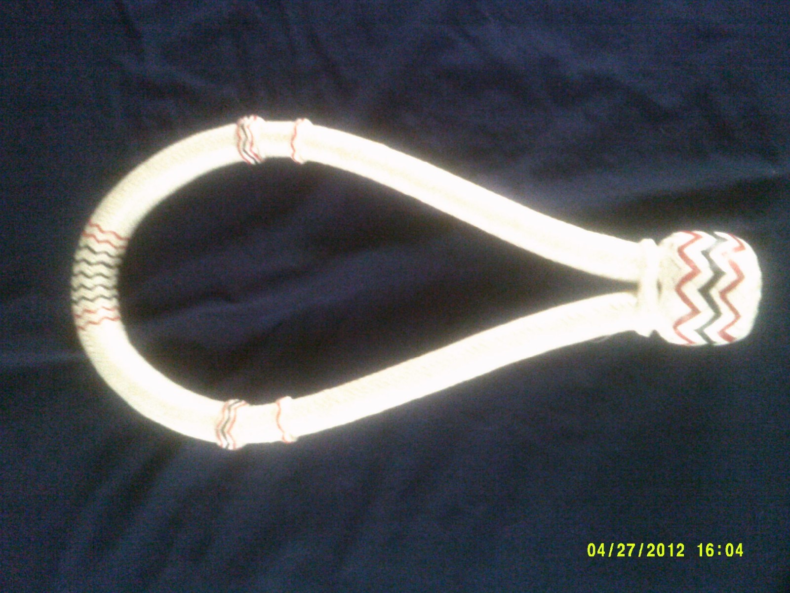 Bosal Rawhide Square Knot By Tough 1 's White with Red Accents