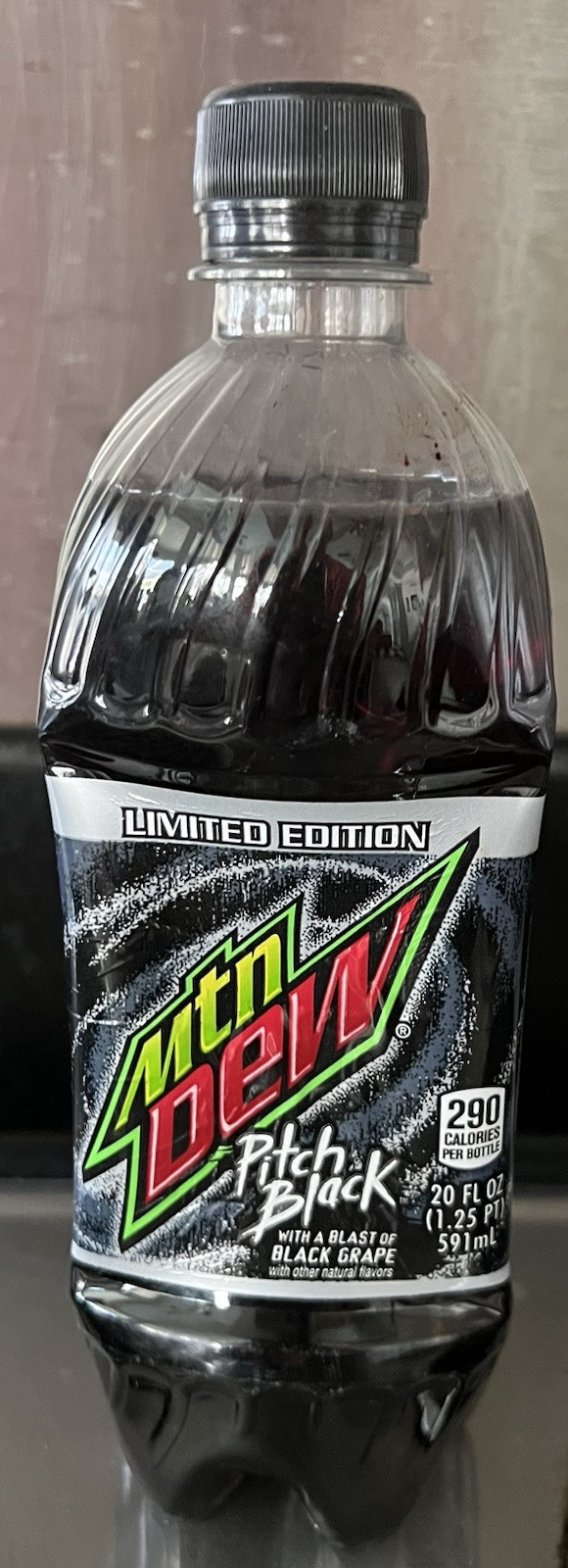 Mountain Dew Pitch Black 20oz Bottle Unopened Rare