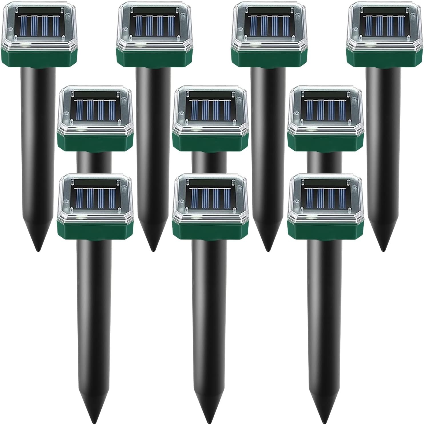 Mole Repellent Solar Powered, 10 Pack Repellents Ultrasonic 10PCS