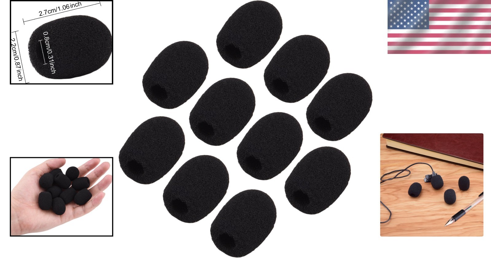 High-Performance Lapel Microphone Foam Windscreens – 10 Pack for Professionals
