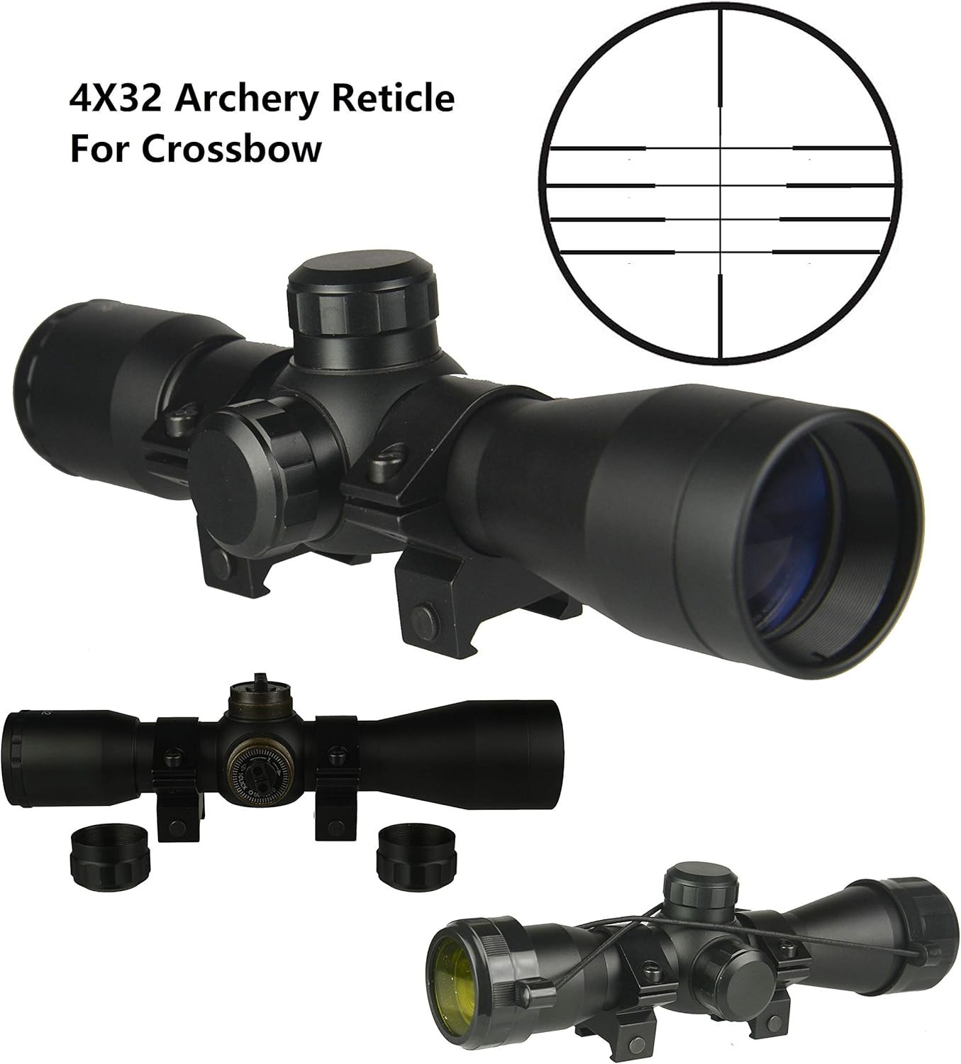 Compact Hunting Scope for Crossbow, Multiple Reticle