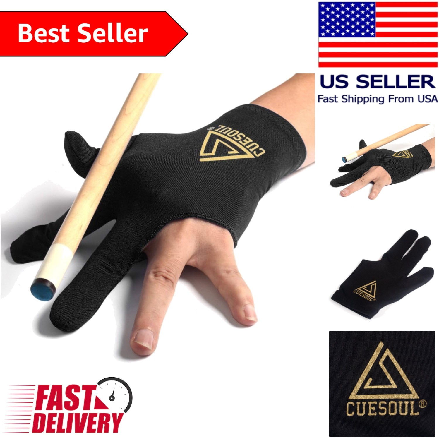 Versatile Billiards Gloves Set - 10pcs 3 Finger, Breathable, Flexible Design