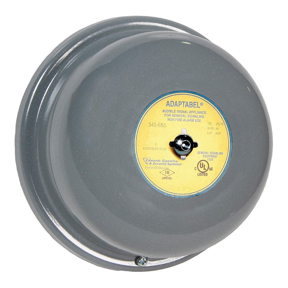 EDWARDS SIGNALING 340-6G5 Bell,24VAC,0.350A,Gray 16G572