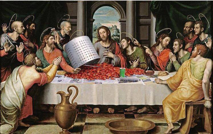 Last Supper # 11 - 8 x 10 Tee Shirt Iron On Transfer crawfish boil