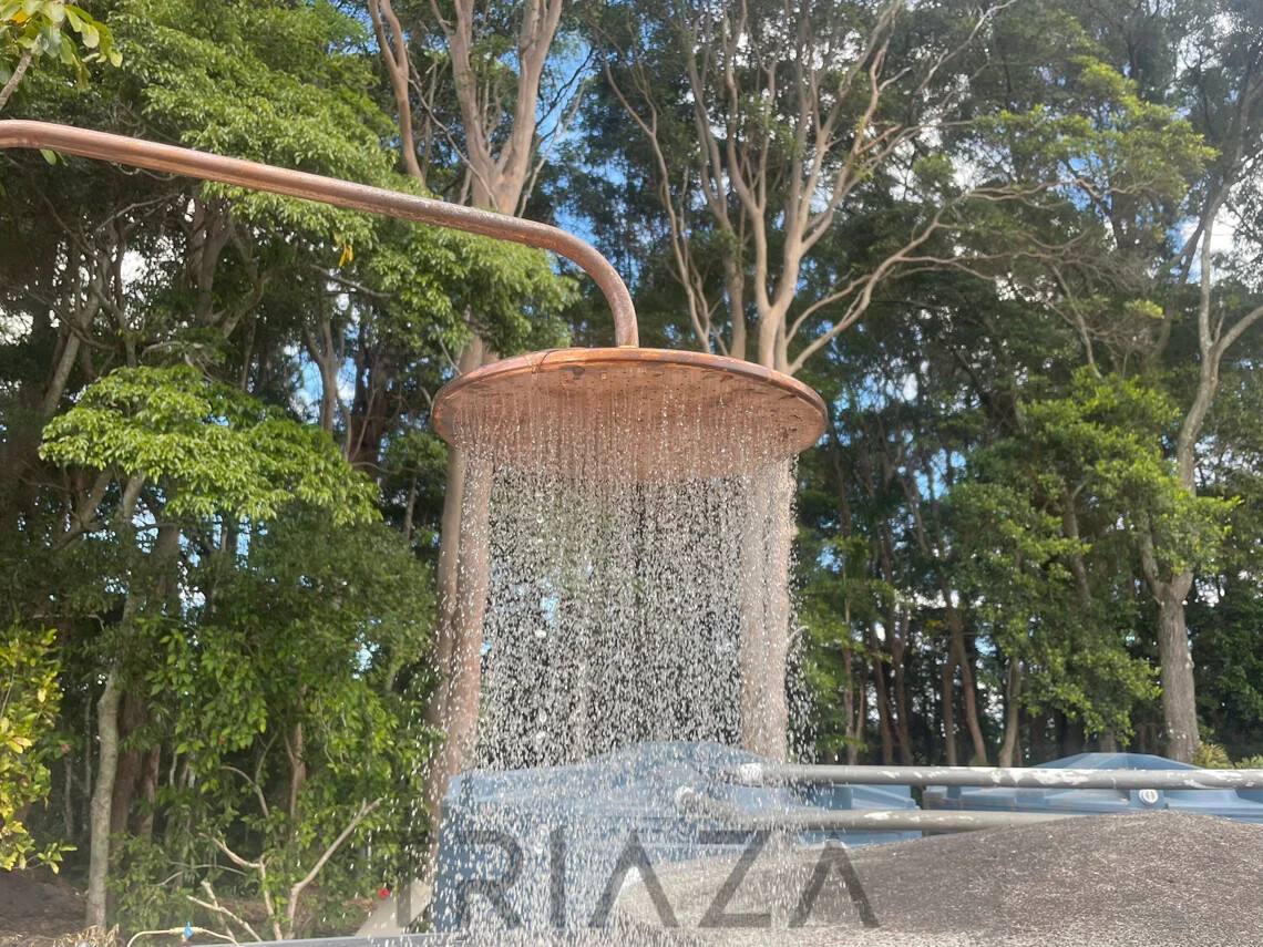 Unlacquered Solid copper shower head , outdoor shower head , outdoor shower