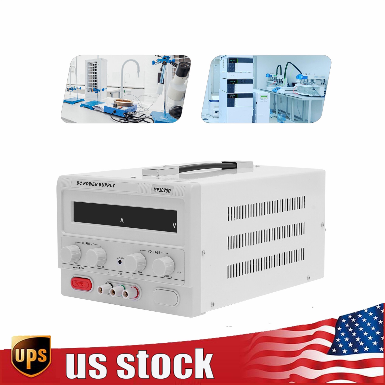 Portable DC Regulated Power Supply 32V 20Amp Precision Adjustable w/Power Line