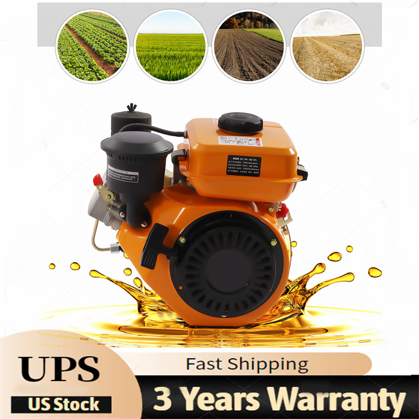 4 Stroke Small  Diesel Engine Single Cylinder Air-cooling Manual Start Motor
