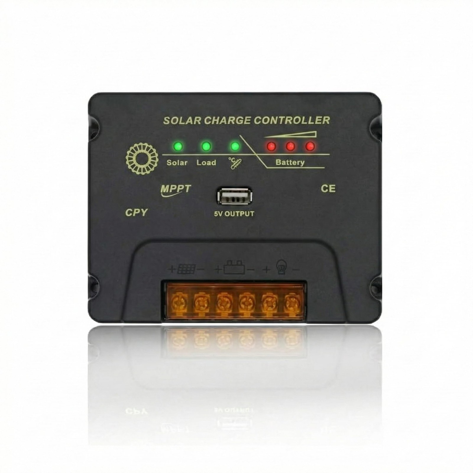 HearGrow 20A MPPT Solar Charge Controller, 12V/24V Auto | 100V Max PV Black