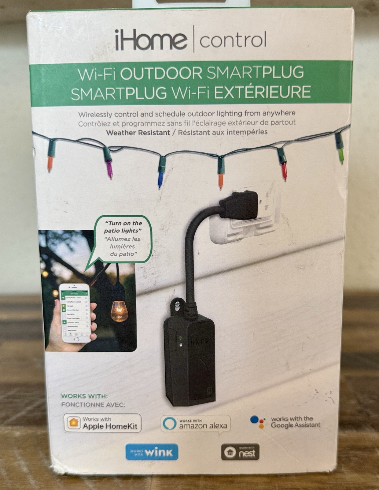 iHome iSP100BC Outdoor WiFi Smart Plug HomeKit Alexa Google 1800W Weatherproof