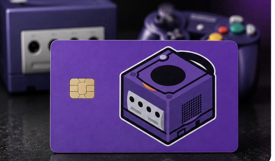 Nintendo GameCube Credit Card Skin StickerVinyl Decal - Purple GameCube