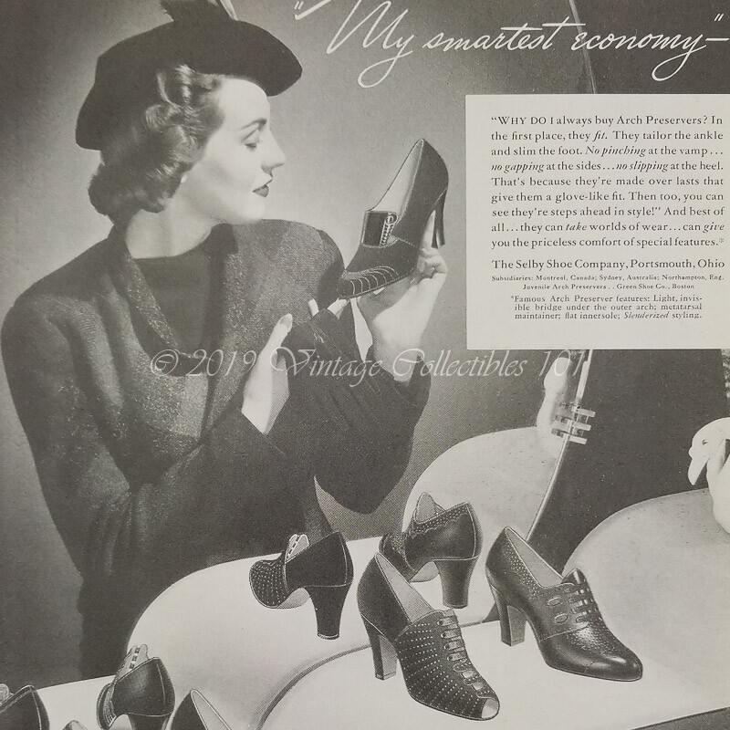 1938 Selby High Heel Shoes Womens Pumps Fashion photo art decor vintage print ad