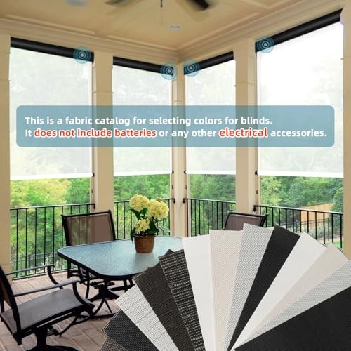 Motorized Outdoor Patio Shades with Remote Control, Compatible A Fabric Sample