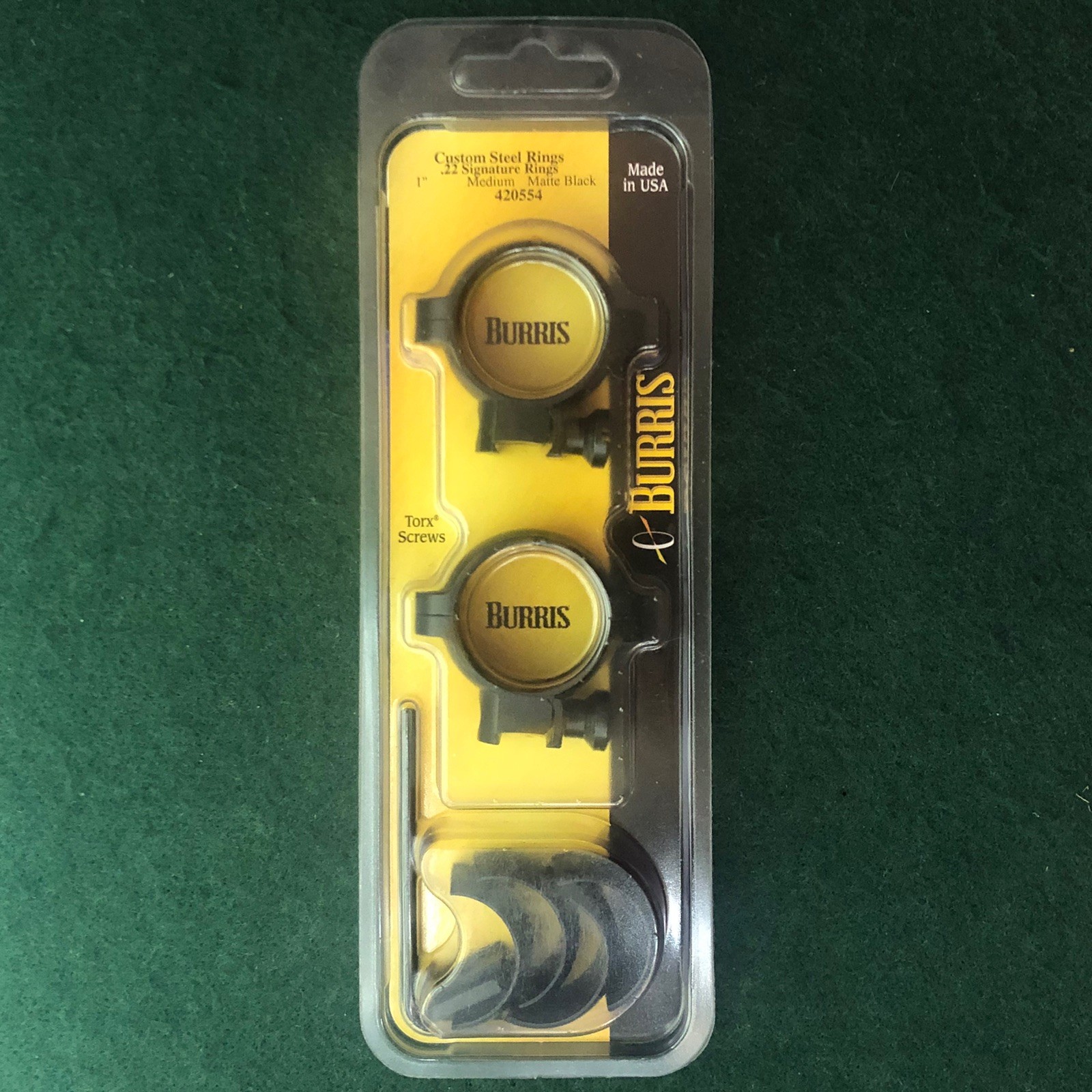 BURRIS Signature .22 Rings, 1", M, Grooved Receivers, Rimfire/Airgun, Matte Blk