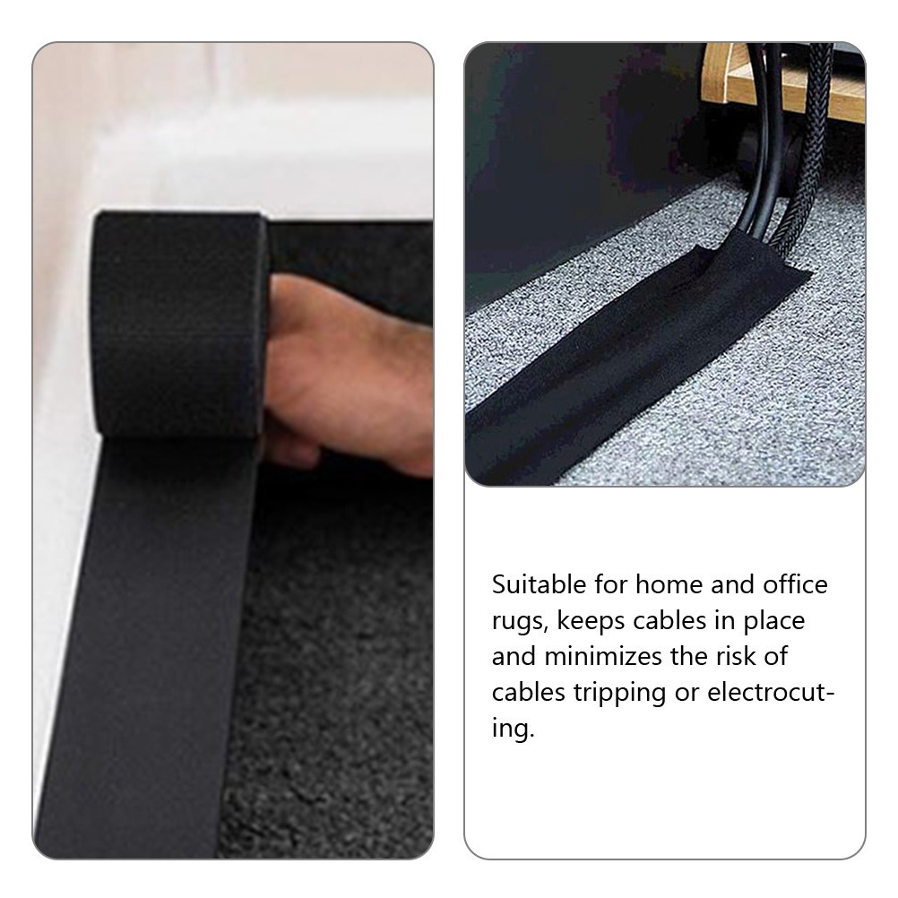 Wire Management Carpet Cord Protector under Cable Covers Hider for Floor