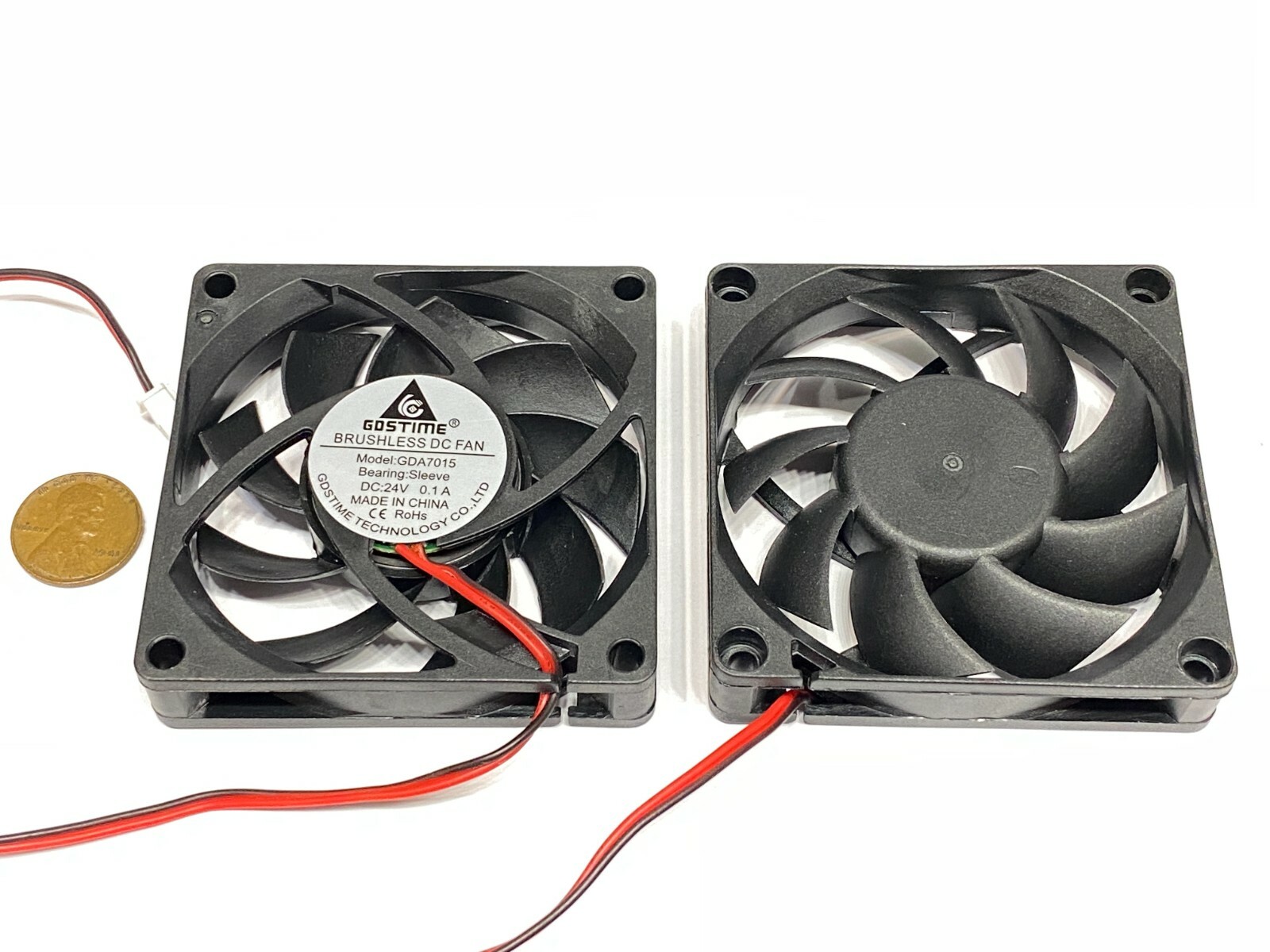 2 Pieces Fan 24v 70mm x 15mm 2pin 7015 3d printer extruder fan cpu blower G33