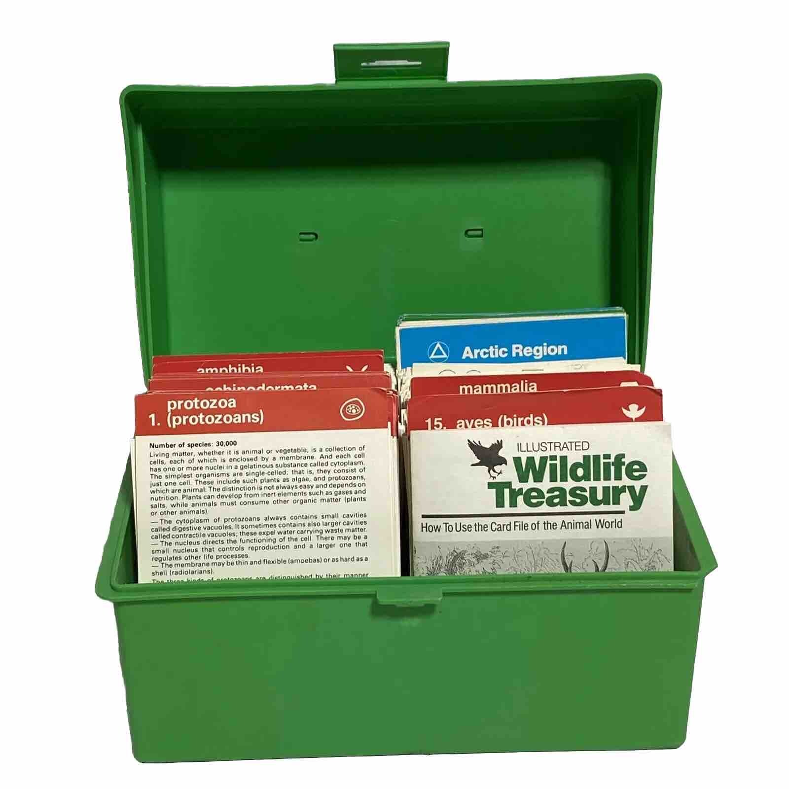 Illustrated Wildlife Treasury 600+ Cards W Carrying Case Homeschool Animal 70s